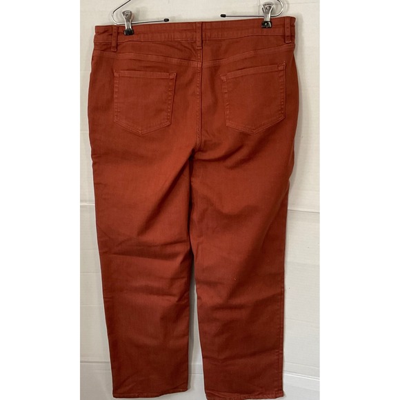 LOGO by Lori Goldstein Straight Leg Pants Rust Orange Patchwork Women's Size 16 - Picture 7 of 9